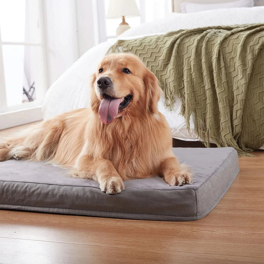 Orthopedic Dog Bed Waterproof Deluxe Plush Dog Beds with Removable Washable Cover Anti-Slip Bottom Pet Sleeping Mattress - M & M Global