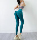 Women's Gym Leggings Pocket Yoga Pants Sexy Naked Feeling  Fitness Sports Pants Stretch Soft High Waist Running Push Up Leggings