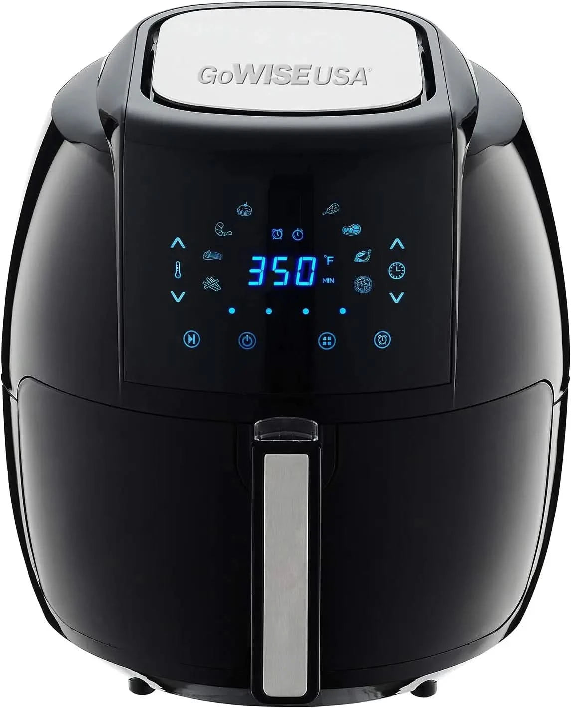 1700-Watt 5.8-QT 8-in-1 Digital Air Fryer with Recipe Book, Black - M & M Global