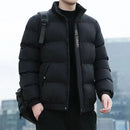 Men's Cotton Jacket Winter Stand Collar Warm Fashionable Trendy Bread Style Coat Regular Fit Male Outerwear Winter Jacket Men