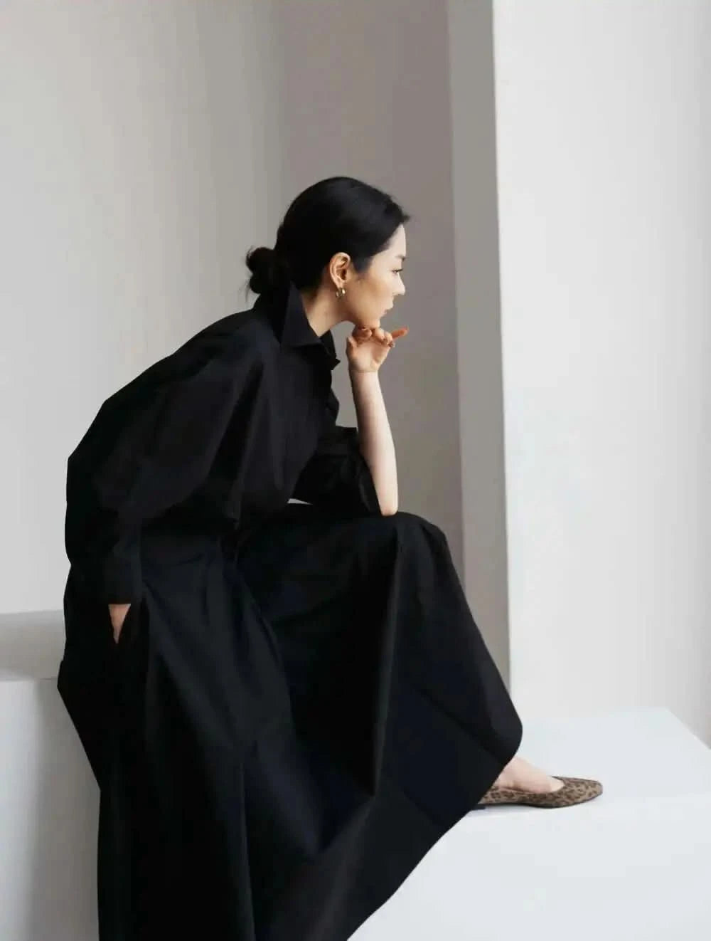 LANMREM Women's Clothing Long Dress Turn Down Collar With Button Pockets Loose Casual Dresses Female Streetwear Fashion 2C2019 - M & M Global