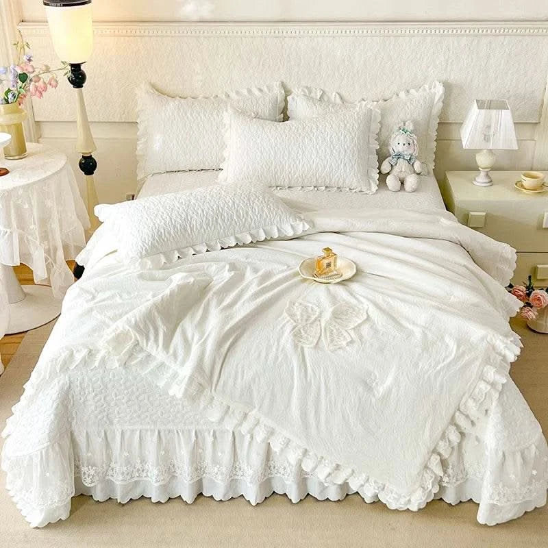 Bow Summer Quilt Single Quilt Air Conditioning Quilt Suitable for Women's Bedroom Apartment French Elegant Bow Summer Quilt - M & M Global