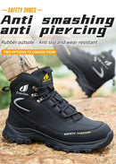 Mens Safety Shoes With Steel Toe Waterproof Boots Puncture Proof Anti-smash Mens Outdoor Work Sneakers Construction Work Shoes