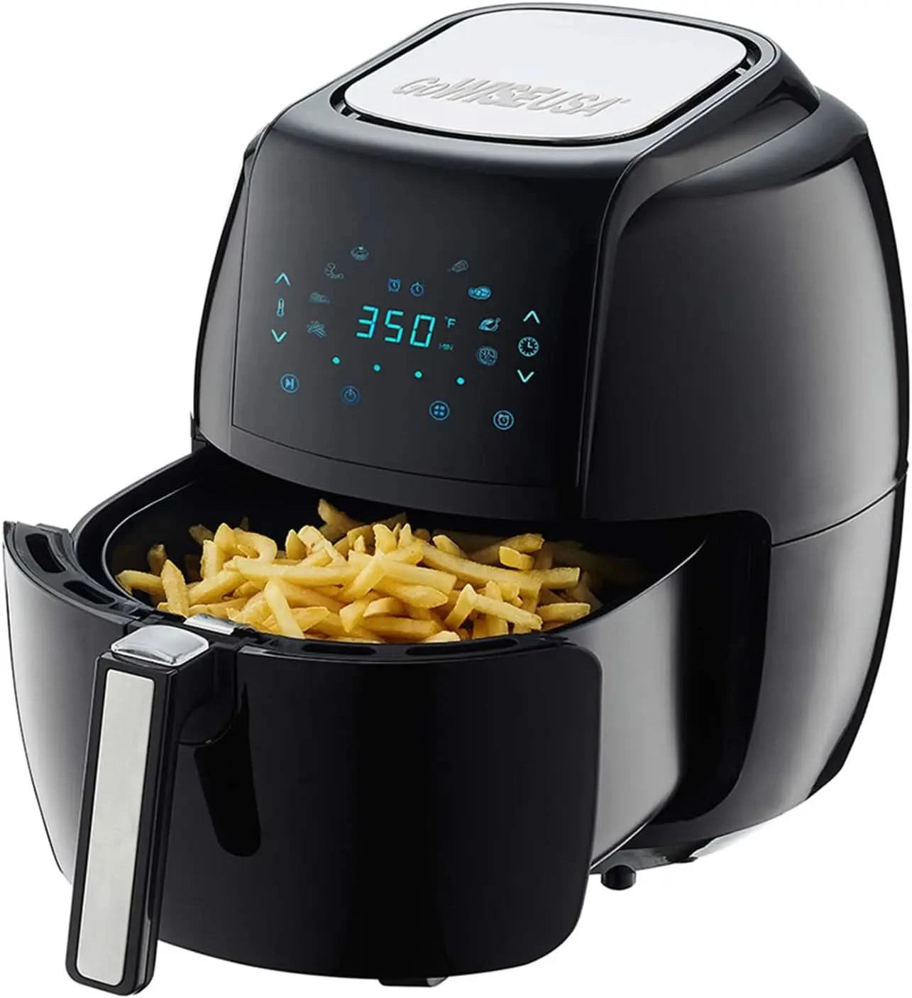 1700-Watt 5.8-QT 8-in-1 Digital Air Fryer with Recipe Book, Black - M & M Global