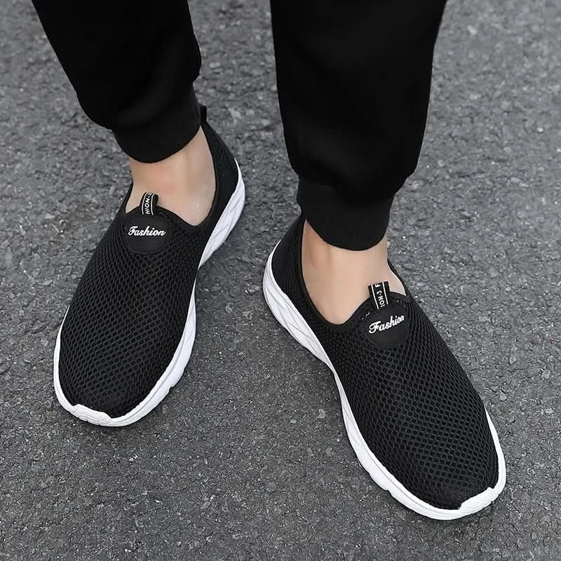 YRZL Mesh Loafers Men Casual Shoes Summer Lightweight Outdoor Male Walking Shoes Anti-slip Comfortable Slip on Loafers for Men - M & M Global