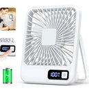 Desk Fan, Portable USB Rechargeable Fan, 180° Tilt Folding Personal Fan With Power Display, 5 Speeds Ultra Quiet Table Fan - M & M Global