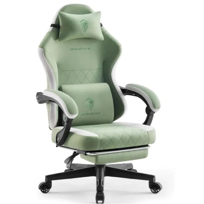 Dowinx Gaming Chair Fabric with Pocket Spring Cushion, High Back Ergonomic Computer Chair with Footrest for Adults