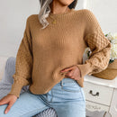 Women Casual Lantern Long Sleeve Knitted Pullovers and Sweaters Autumn Winter 2025