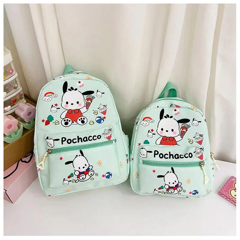 Sanrio Kuromi Hello Kitty My Melody Cinnamoroll Cartoon Backpack Cute Pompom Purin Pochacco School Bag For Adults Kids Sac A Dos - M & M Global