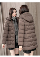 2024 New Winter Hooded Jacket Women Korean Parkas Loose Down Cotton Coats Overcoat Female Casual Thick Warm Windproof Outerwear