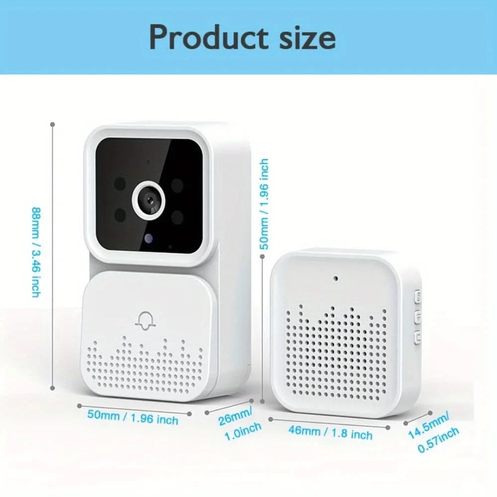 Wireless smart video doorbell 2.4GWiFi, 2-channel audio, night vision, SD card/cloud storage home security surveillance camera - M & M Global
