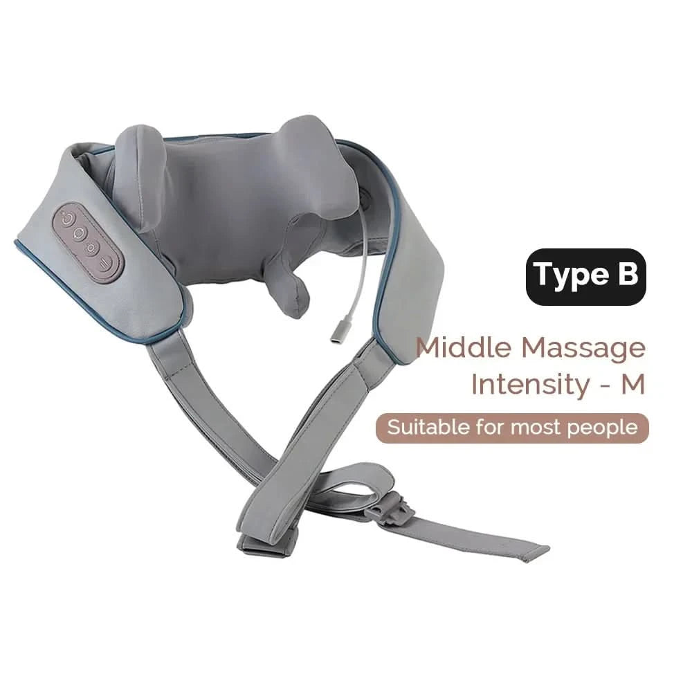 Wireless Neck Shoulder Massager 6D Heated Kneading Shiatsu Massage Shawl Cervical Back Massager for Electric Neck And Back - M & M Global