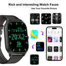 Smart watch with full touch screen, call, message reminder and other functions, compatible with iPhone/Android phones