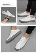 Italian Genuine Leather Men's Shoes 2024 Designer White Shoes Comfy Walking Shoes Lace-up Business Outdoor Zapatos Para Hombre - M & M Global