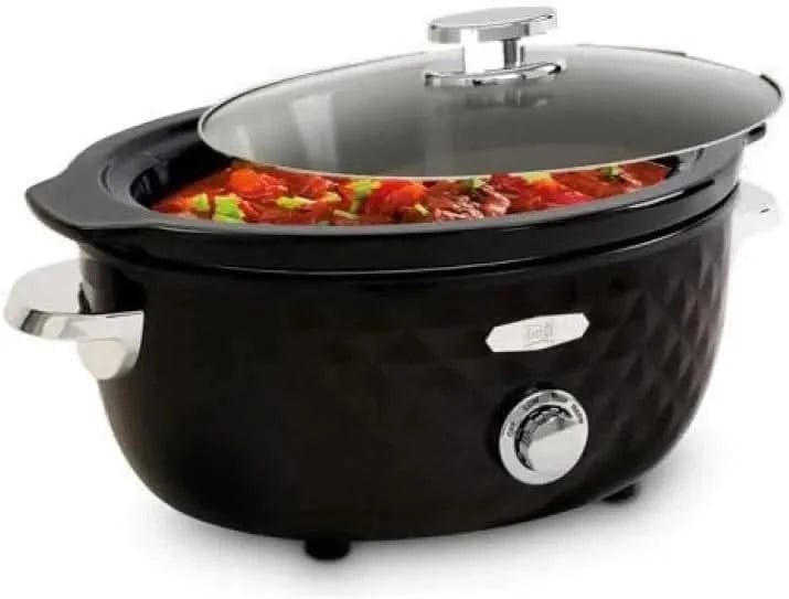 Slow Cooker 5.5 Litre Slow Cooker, Black, 142110 - M & M Global