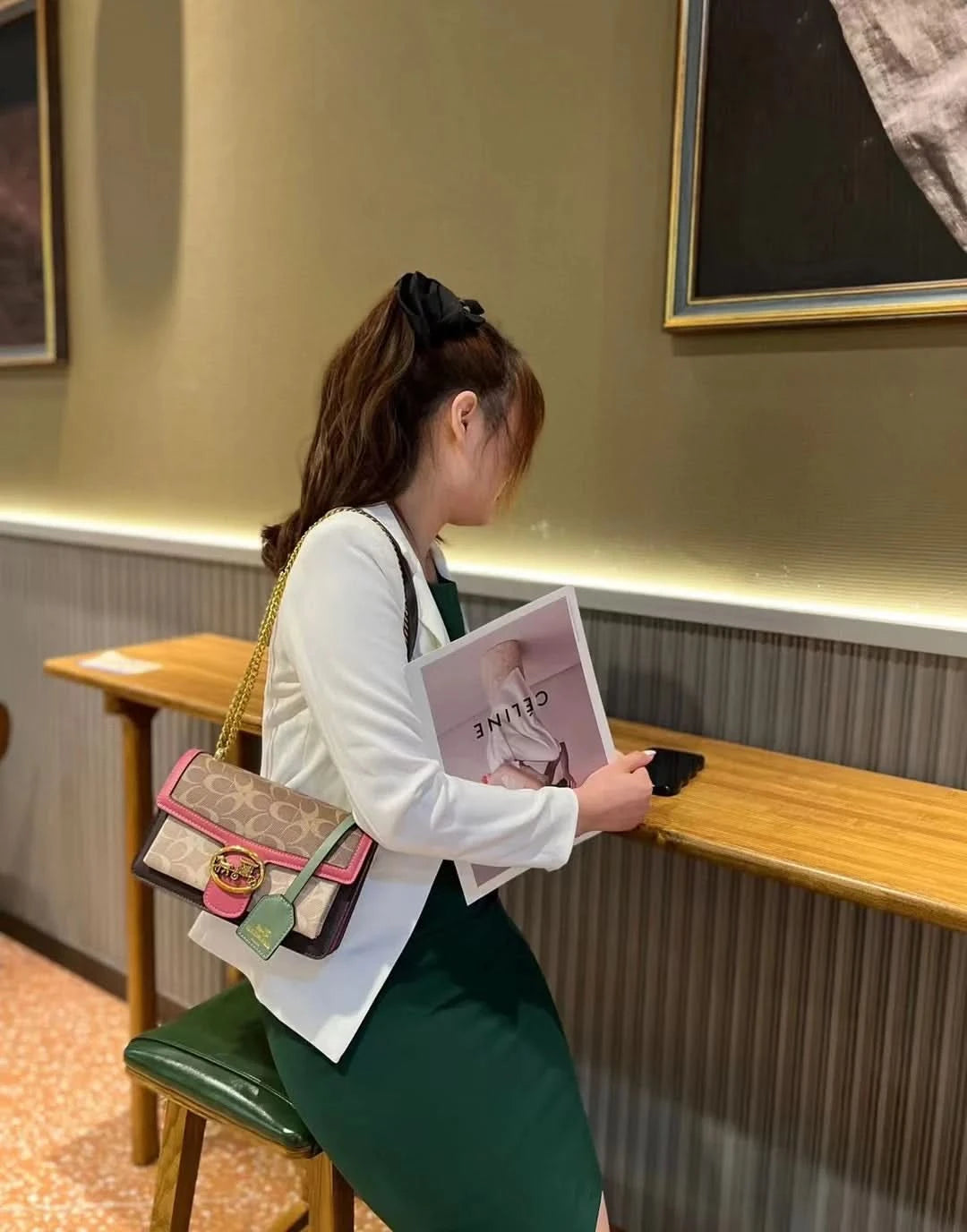 Light luxury women's bag 2025 new high-end color contrast single shoulder underarm bag designer fashionable crossbody small squa - M & M Global