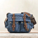 MUCHUAN Canvas Leather Men Messenger Bags   Big Satchel Shoulder Bags Male Laptop Briefcase Travel Handbag - M & M Global
