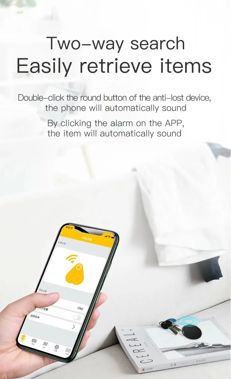 Mini GPS Locator AntiLost Alarm Wallet Keychain Smart Tag Bluetooth-Compatible Tracer Keychain Dog Pet Child Tracker Key Finder - M & M Global