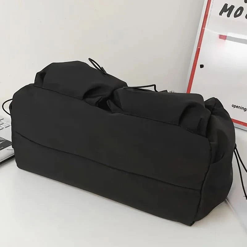 Fashionable Crossbody Bag with Drawstring Accent - Spacious & Secure Zipper Closure - Includes Stylish Bag Charm - M & M Global