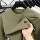 High end fashion men's brand exquisite letter badge long sleeved spring and autumn comfortable casual zipper decoration T-shirt