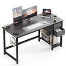JHK Computer Desk With Drawers 55 Inch Home Office Desk Writing Desk Work Desk PC Table Study Desk With 2-Tier Drawers