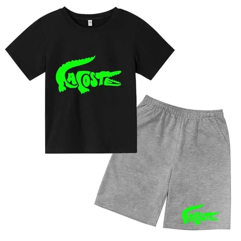 Summer Brand Casual 3-12Y Short Sleeve+Shorts Fashion Children's T-shirt Boys Girls leisure Set - M & M Global