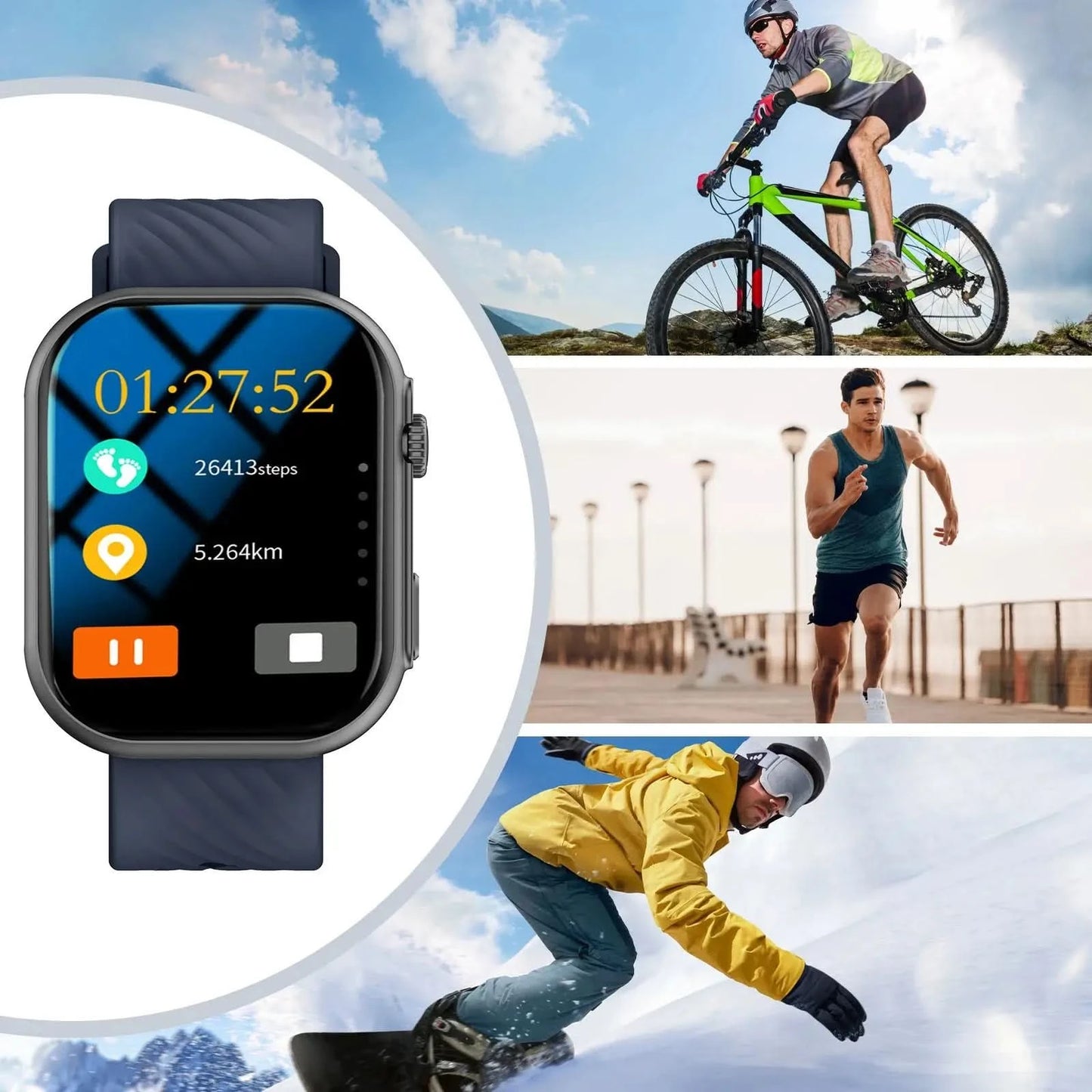 Smart Watch, Wireless Calling, Multiple Sports Modes, Sports Data Tracking,  Shutter Control, Suitable for Men and Women