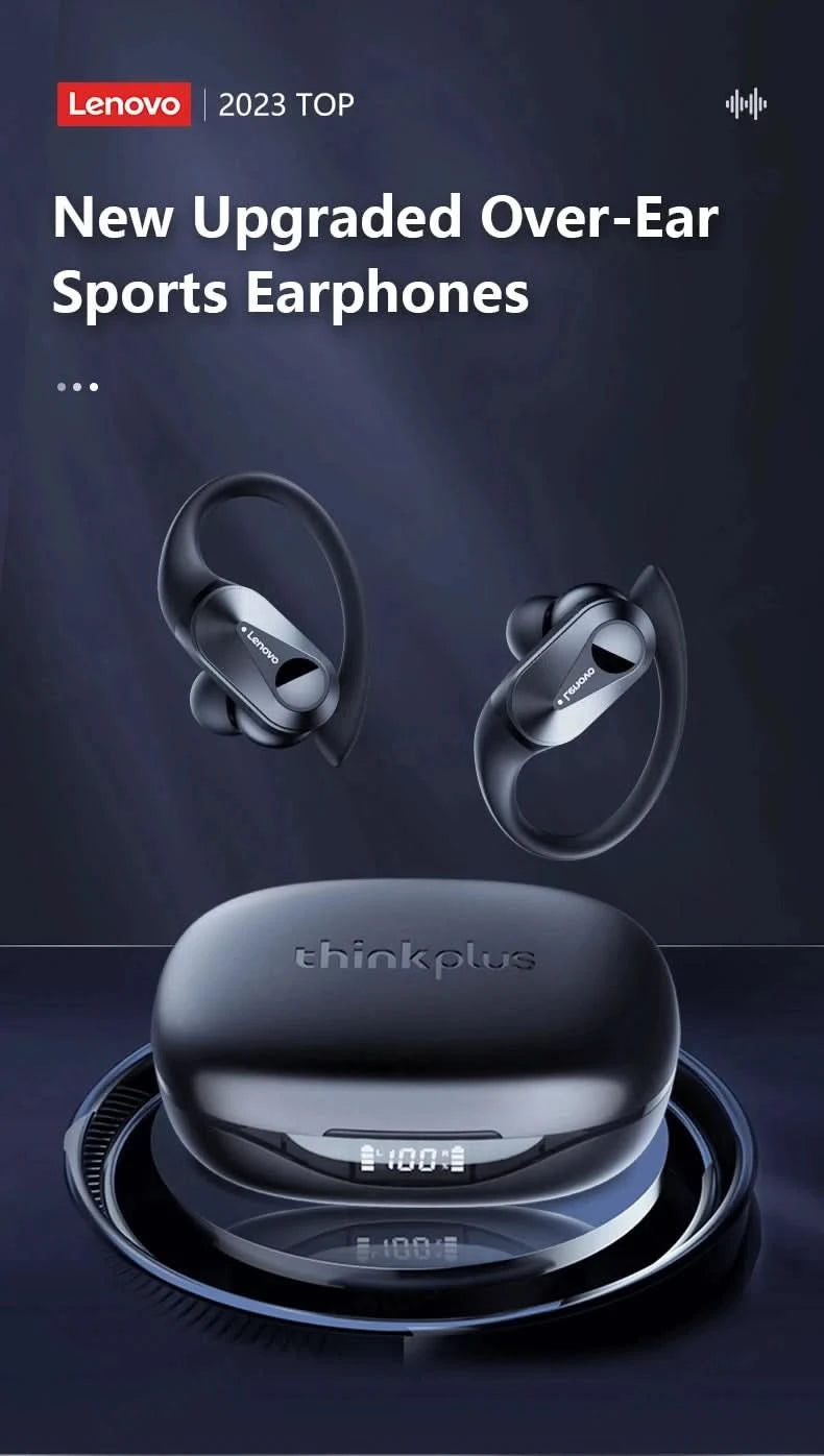 Ship From US Lenovo LP75 Bluetooth 5.3 Headphones Wireless Music Earphones LED Digital Display Noise Reduction Game Earbuds New