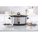 7 Quart Oval Manual Slow Cooker Stainless Steel for Large Families and Entertaining Events Durable and Versatile Cookware with