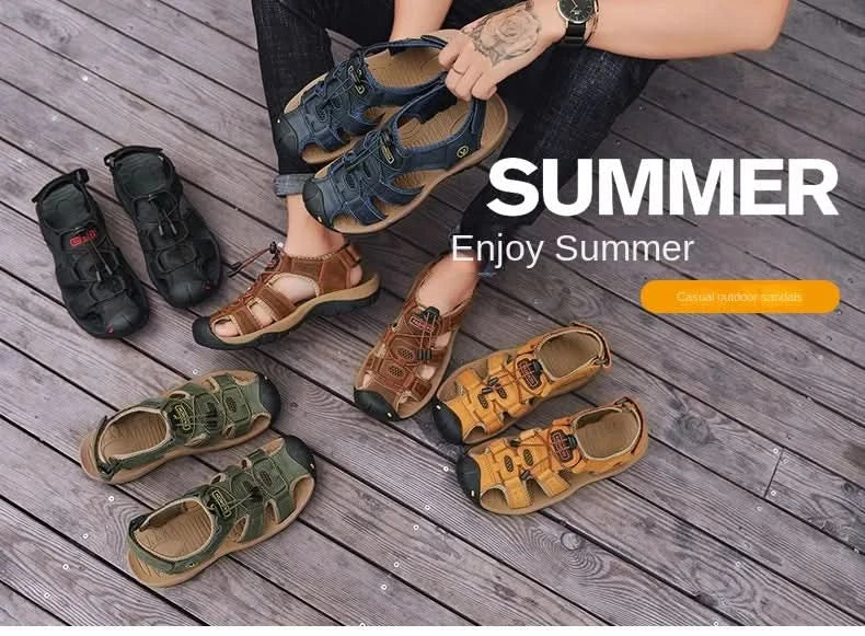 Outdoor Wading Summer Sandals For Men Anti Slip Cool Casual Shoes With Arch Support Plus Size 38-48 Beach Sandalias - M & M Global