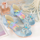 Summer Girls Sandals With Heel Fashion Rhinestone Shiny Glitter Shoes Children Princess Bowtie Pearl Dancing Shoes H876 - M & M Global