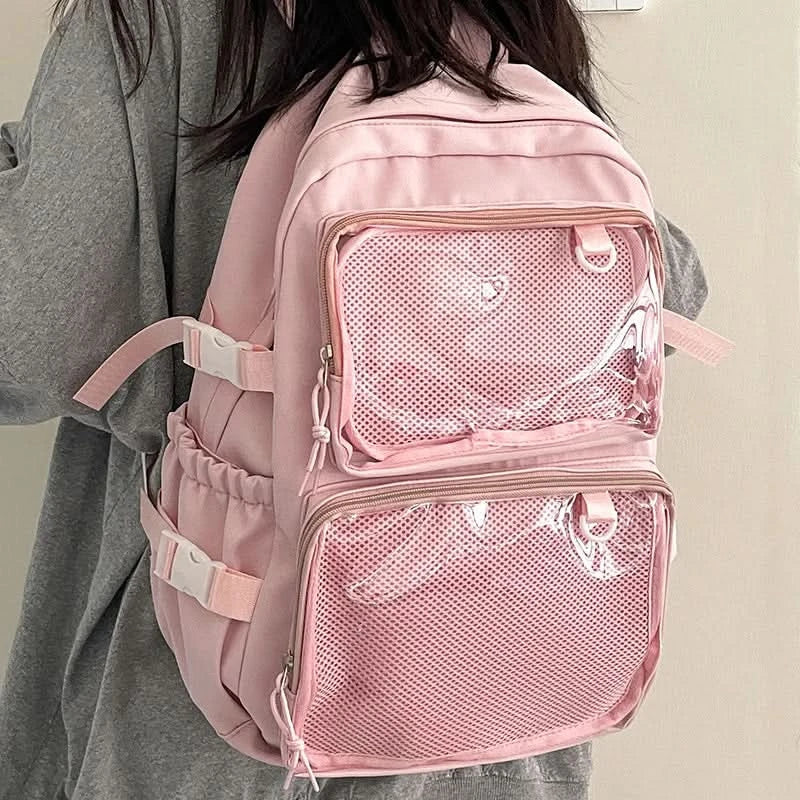 Japanese Style Transparent Ita Bag for Girls Comic Cons Large Capacity Women Backpack Fashion School Bags for College Student JK - M & M Global