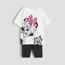 Disney Cartoon Girl Clothing Short Sleeve Suit Lovely Fashion Children's Loose Tees Tight Shorts Summer Kids Two Piece Set 9M-7Y - M & M Global