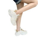 Chunky Fashion Sneakers Comfortable Casual Dad Shoes Lace-Up Walking Shoes Breathable Mesh for Women - M & M Global