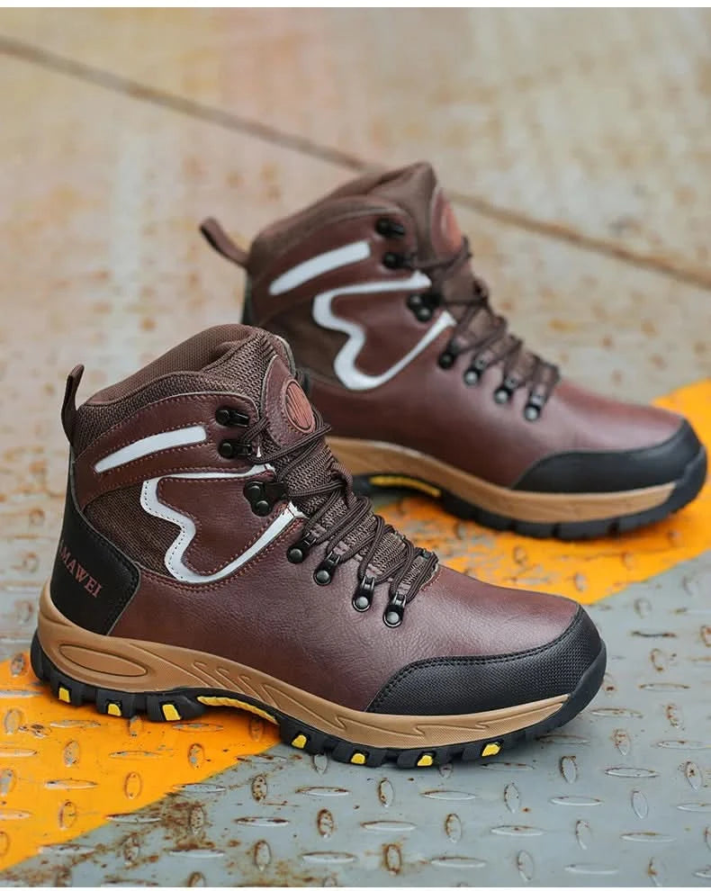 Widen Safety Boots Men Work Indestructible Shoes Climbing Boots Steel Toe Protective Boots Anti-smash Anti-puncture Safety Shoes