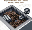 Fully Automatic Coffee Maker with Built-in 3-Level Grinder Expresso/Cappuccino/Latte/Americano Coffee Machines with Self-Cleanin - M & M Global
