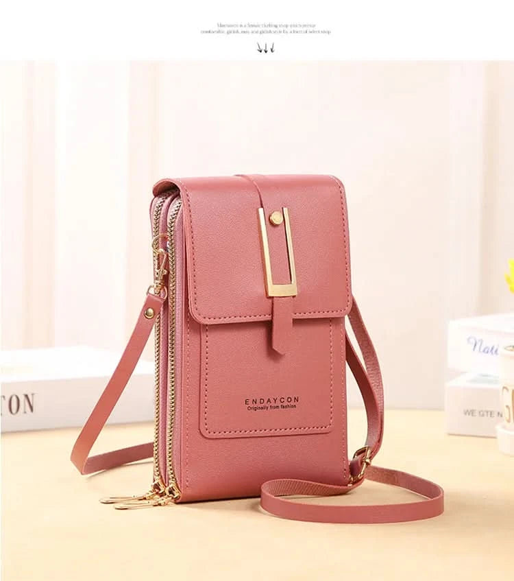 Touch Screen Cell Phone Messenger Bags Women Purse and Handbag Mini Shoulder Bag Pink Small Hand Bag Crossbody for Women  bolsos - M & M Global