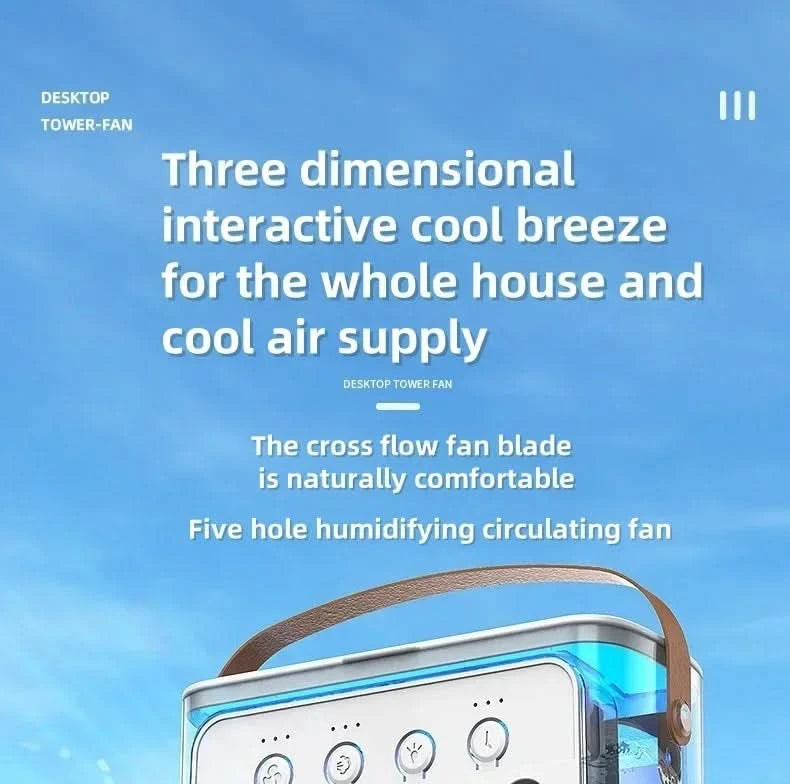 Portable 3 in 1 Mini AC Air Cooler Fan Humidifier with LED Light for Home Office Bedroom Camping Cooling - M & M Global