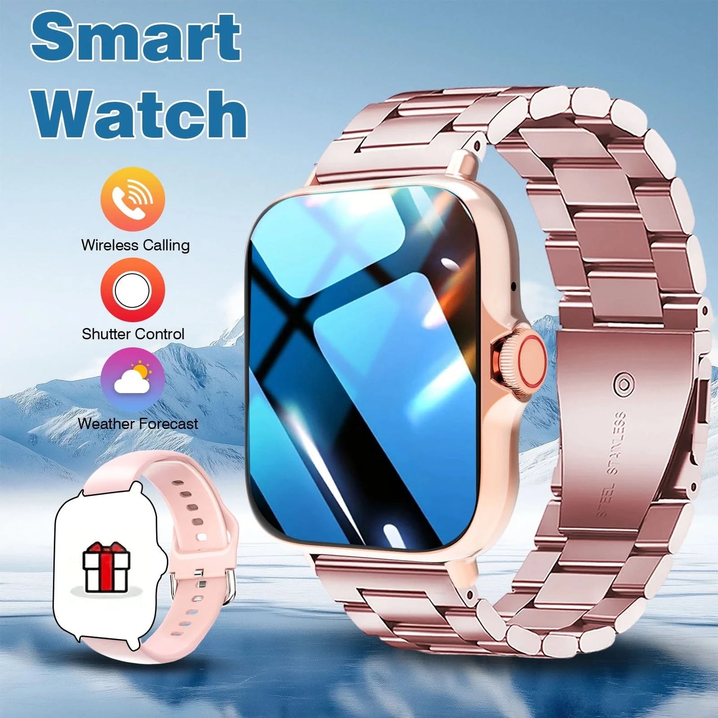 New Smartwatch, Answer/Make Calls, Message Reminders, Multi-Sport Mode, Weather Forecast, Suitable For Men/Women
