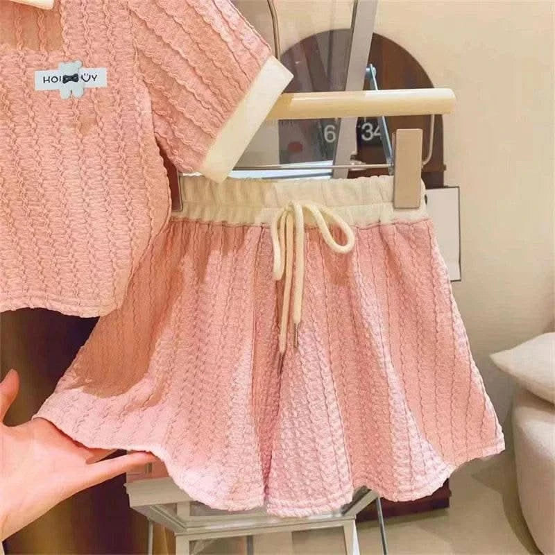 Baby Girls Clothes Set Kids Cute Sweet Casual Short Sleeve Top Pant Outfit Sets Summer Children Comforts Sportswear 2-10Years - M & M Global