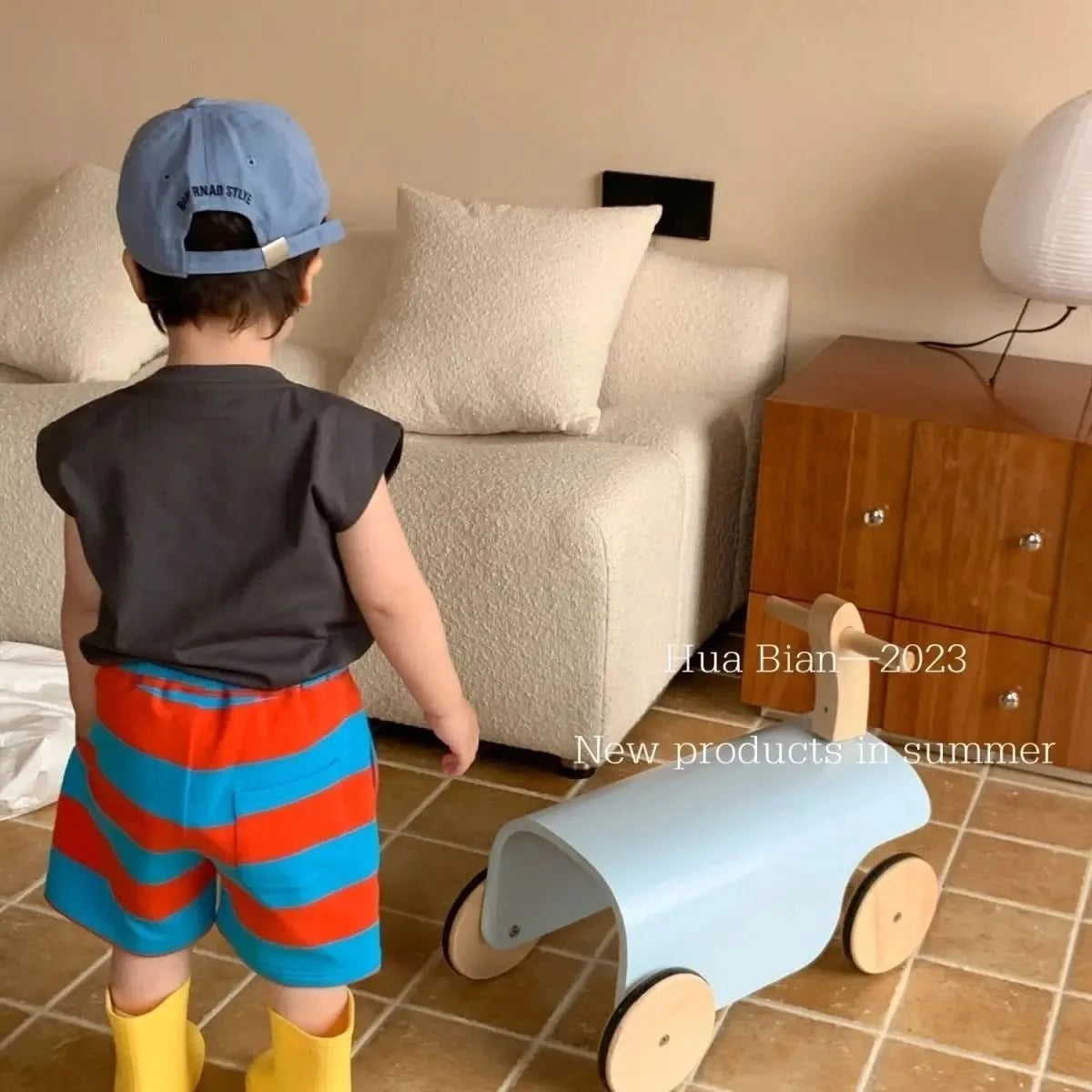 2025 Summer Baby Clothing Set Infant Boys Girls Cute Hamburg Print Sleeveless T-shirt and Stripe Shorts 2Pcs Suit Toddler Outfit - M & M Global