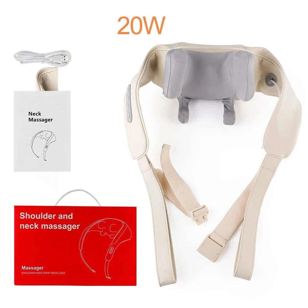 Dropshipping Electric Neck And Shoulder Massager Shiatsu Shawl Kneading Massage Pillow Shoulder Leg Body - M & M Global