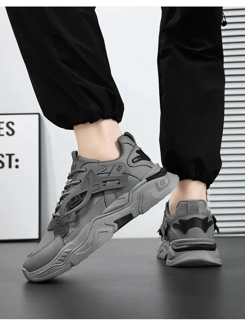 Student height increasing shoes four season new thick sole men's casual sports shoes soft sole comfortable outdoor running shoes - M & M Global