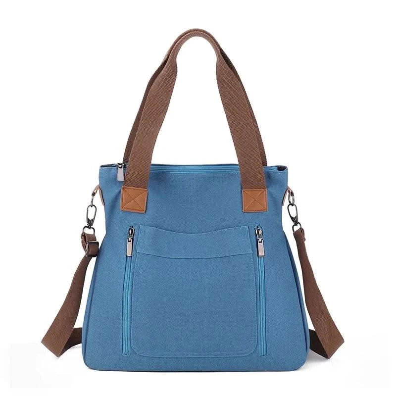 Cross-border large-capacity canvas women's bag, casual cross-body bag, Korean-style fashionable tote bag, simple handbag, new st - M & M Global