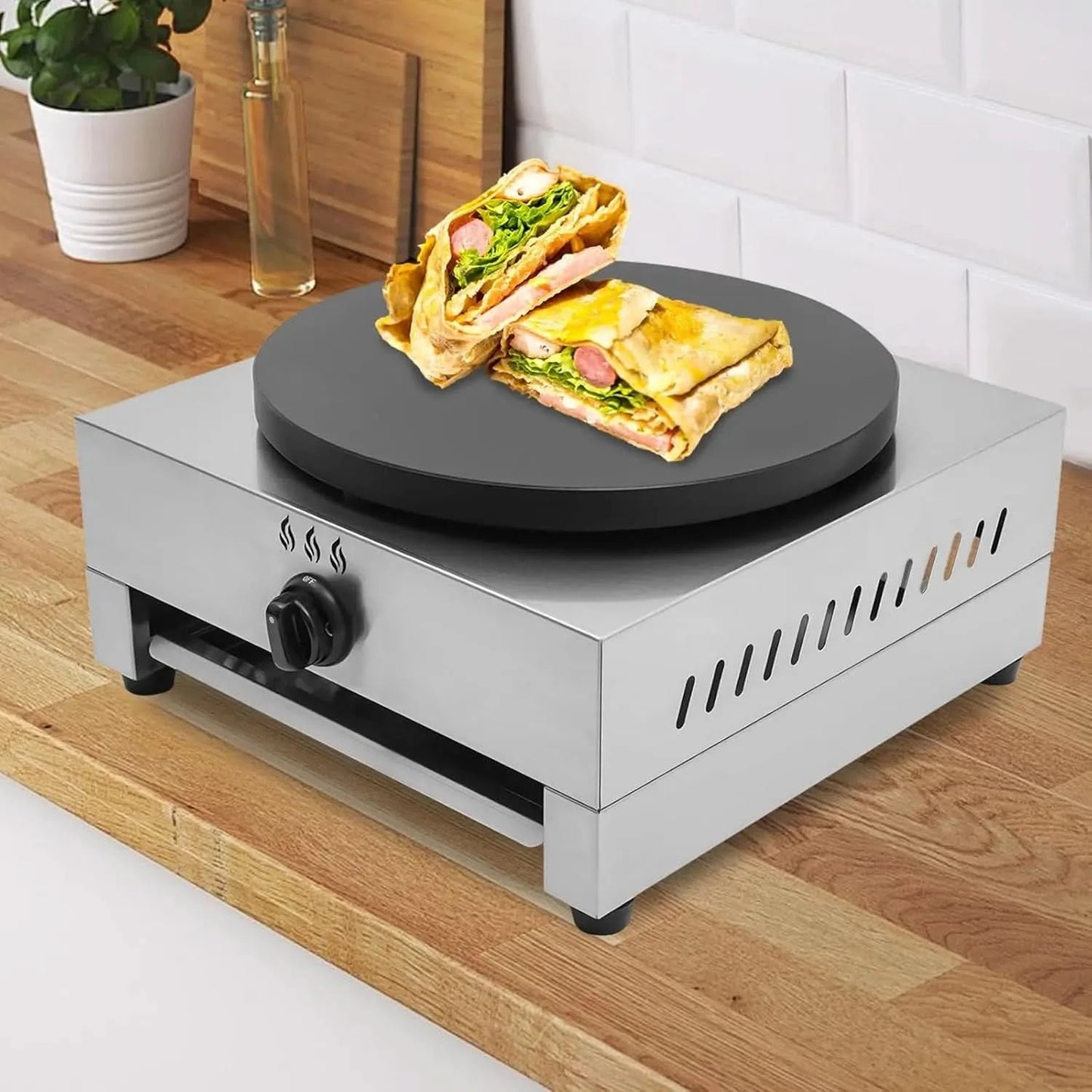 Commercial Pancake Maker 16-Inch Pancake Grand Oven Plate Stainless Steel Aluminum Countertop Pancake Maker Gas Pancake Oven for - M & M Global