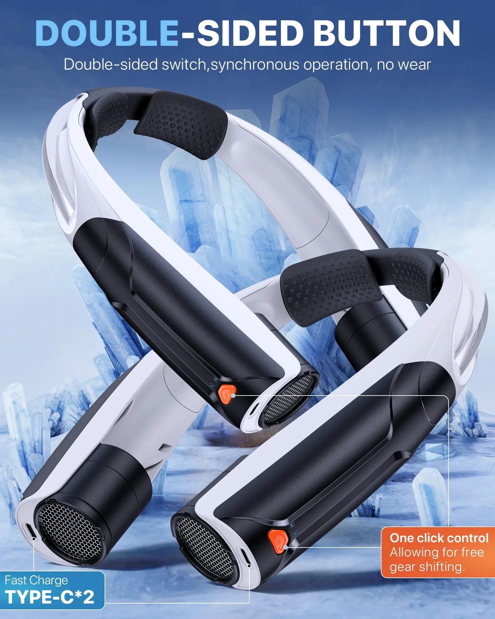 Portable Hands-Free Neck Fan 6000mAh Battery USB-C Rechargeable Ultra-Quiet 4 Adjustable Speeds Perfect for Office Outdoor Trave - M & M Global