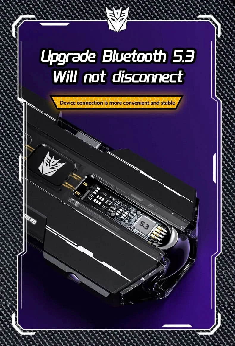 Ship From US Transformers TF-T01 Gaming Earphones Bluetooth 5.4 ENC Noise Reduction Headphones HD Call Music Earbuds Bumble Bee