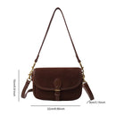 Korean Fashion New Small Square Bag Shoulder Bags Brown Niche Retro Suede Surface Leisure Versatile Trend Lady Crossbody Bags - M & M Global