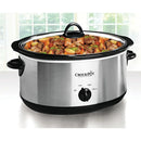 7 Quart Oval Manual Slow Cooker Stainless Steel for Large Families and Entertaining Events Durable and Versatile Cookware with