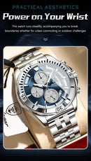 POEDAGAR Luxury Sports Man Wristwatch Waterproof Luminous Chronograph Date Quartz Men's Watches Casual Stainless Steel Men Watch